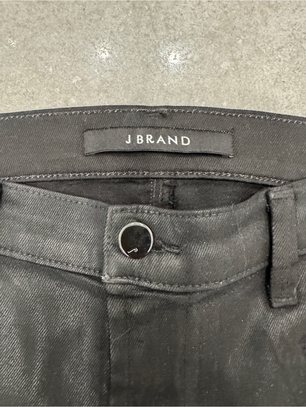 J Brand Black Skinny Coated Jeans with Zip Accents - Picture 4 of 8